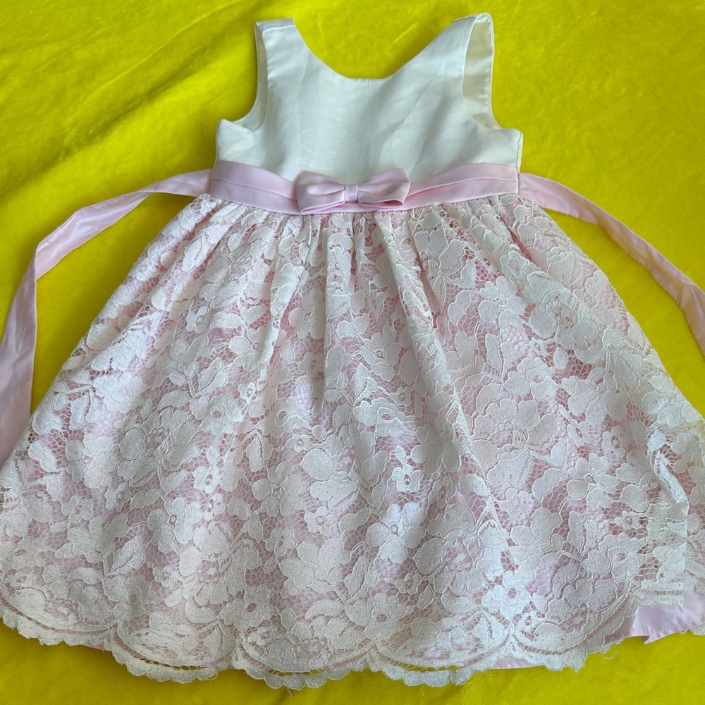 Cinderella White and Pink Lace Dress